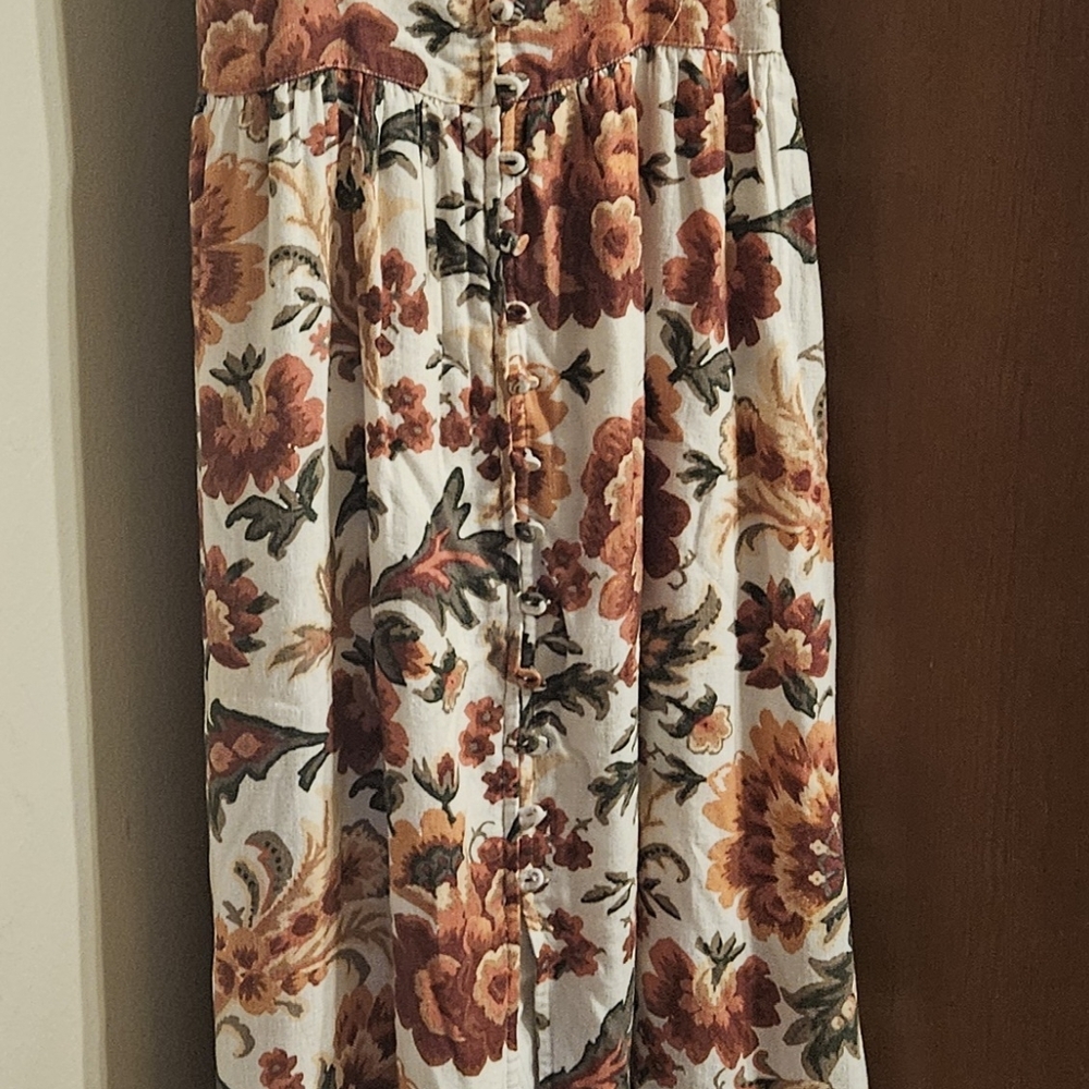 Abercrombie & Fitch Floral Maxi Dress - Orange and Cream
